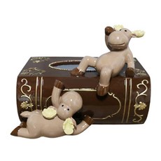 JCP 레트로 사슴 티슈 케이스 오브제, 브라운