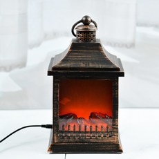 홈마인 불멍 벽난로 무드등, 골드(48)