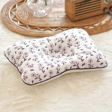 ahtty blanc 雙面一體式防扁頭枕, 1個, 紫色花朵