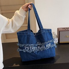 日常女用復古水洗牛仔單肩環保袋 Z395