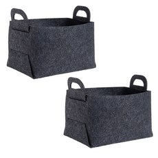 Badibo 貓咪躲貓貓屋毛氈籃, 2個, 炭灰色