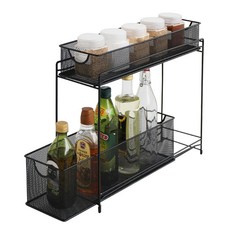 Nature Living 2層滑動式廚房收納架, 黑色的