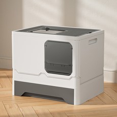 Gato 貓咪折疊頂入式貓砂盆, 灰色, 1個