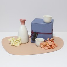 月鹽陶花 Bong Dokuri 禮品套組 大理石粉色, Tokuri +清酒杯2p, 1套