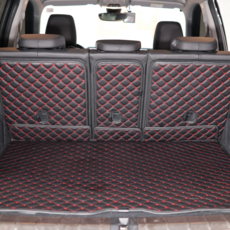 엔젤카매트 퀼팅 가죽 등받이 트렁크매트, 블랙 + 레드, BMW X1 (U11) 2023년~현재