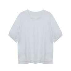 탱커스 여성용 라운드 가오리핏 린넨 반팔 티셔츠