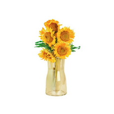 室內裝飾透明玻璃花瓶 2, 黃色