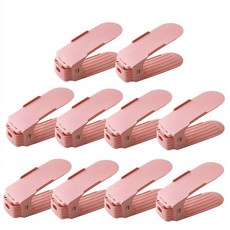 可調整高度收納鞋架 粉色, 10個