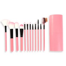 더벨라 페이스 메이크업 파우더 브러쉬 12종 세트, 1개, 핑크