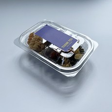 Tinapicnic 迷你2格一次性透明容器 + 感謝貼紙紫色套組, 20套, 一次性容器 + 貼紙