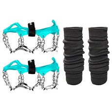 X-peak Tundra 13P冰爪+硬殼+腳套 腿套組, 薄荷色(冰爪)、黑色(baltoshi)