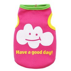 도그도그 강아지 뭉게구름 나시, 핑크, 1개