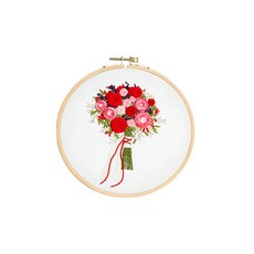 簡易紅花刺繡材料組 n87 20cm, 男女通用