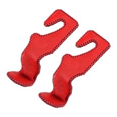 무어 차량용 차량용 헤드레스트 가죽 걸이, 레드, 2개