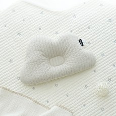 마롤로뜨 유아용 누빔 자수 구름베개, 베이지, 1개