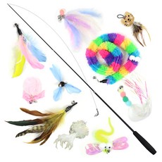 lowid 貓咪狩獵本能三節釣竿 11件組, 隨機出貨, 1套