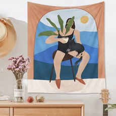 北歐插畫壁掛薄布織物海報 009 GT3001 + 夾子, 無框