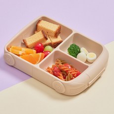 NATURE LOVE MERE 汽車吸盤餐盤, 裸棕色, 單品, 1個