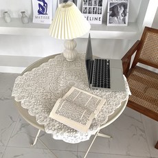 kategarden 復古蕾絲刺繡桌巾, 小(59*59cm), 單色