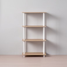데코퍼니쳐 국내 제조 다용도 조립식 인테리어 사각 수납 선반, 우드화이트, 4단