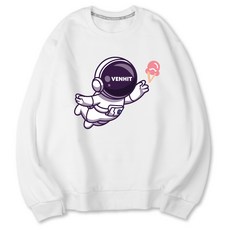 VENHIT 大尺碼 V奶油太空人 半寬鬆版型 特殊雙面棉 大學T