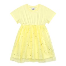 Little rabbit 女童短袖抓褶亮片連身裙