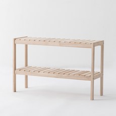 Baspor 木製長凳型鞋架花盆收納盒 2 層 800, 天然