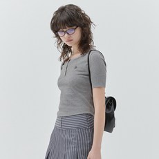KIRSH 女款素色修身亨利領T恤
