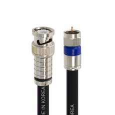 Soltop 韓國製 高級 BNC TO RF 5C 壓縮 防水 TV 同軸 複合式纜線 黑色 50m, SOLTOP-709, 1個