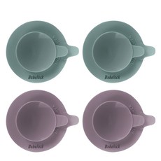 Beverac Foner 鉑金矽膠吸盤 2pcs x 2sets, 藍灰色+紅豆色, 2組