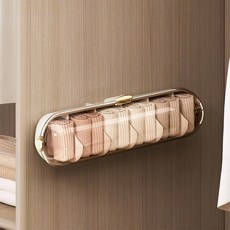 壁掛式免打孔襪子收納盒 BRP208, 1個, 奶油黑