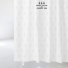 北歐風格浴簾 SC418 L號 1800*1880mm+塑膠掛鉤 12入+白色窗簾桿組合, 多彩(混合)顏色, 1套