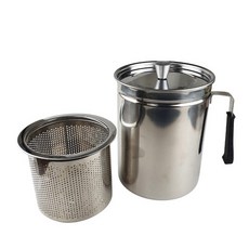 Saenghwaleulgeurida 不銹鋼廚餘桶 2L+過濾網, 銀