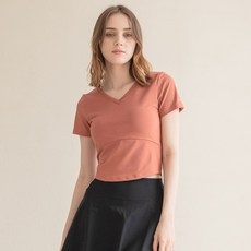 韓國 DURAN 女款基本V領罩杯式上衣 DTF3W-2043