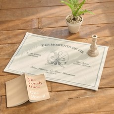 DECOVIEW 浪漫字母方形地墊, 象牙白 + 炭灰色, 方形腳踏墊