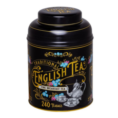 NEW ENGLISH TEAS 英式復古維多利亞茶罐 英式早餐茶包 黑色, 2g, 1罐, 240包