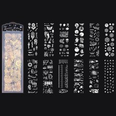 OLIVEPARTY 月光夢境 全息圖感性復古手帳裝飾貼紙 12張 x 2款套組, E+F, 1套