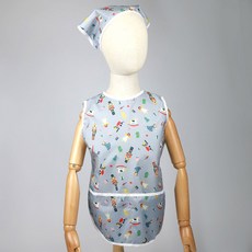 BEBE CHOUETTE 兒童用防水無袖圍裙 + 頭巾套組