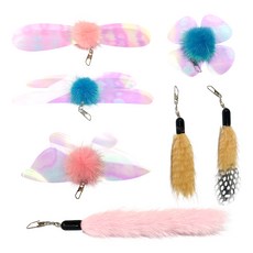 HEALING TIME BTOB Kitty Fish 補充玩具7件組, 隨機出貨(人造貂毛), 1套