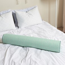 Rubber Tree I'm So Cool 泡泡紗長抱枕套組, 綠色格紋