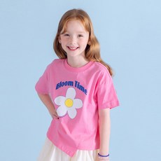 ILoveJ 女童透氣綻放時光不對稱T恤