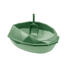 貓咪幾何圖形平面型廁所 YT_RA1672, 綠色