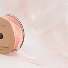 joyparty 雪紡歐根紗緞帶 40mm, 1個, 粉色, 9m