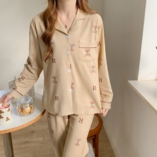 안나앤코 여성용 코지베어 긴팔 잠옷 파자마 상하의 세트