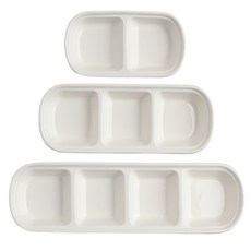 Leulier 分隔醬料碟 2格 + 3格 + 4格 套組, 白色, 1套