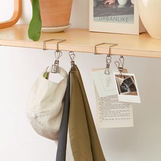 櫥櫃懸掛式不鏽鋼手套夾, 2個, 單色