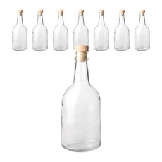 透明橢圓油瓶 軟木塞, 8個, 450ml