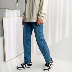 머시따 남성용 퀄리티 워싱 테이퍼드 핏 청바지