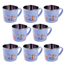 不銹鋼功能杯, 藍色, 8個