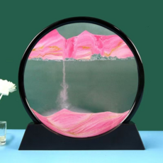 홈마트 예쁜 인테리어소품 3D모래그림 블랙 프레임, 핑크모래